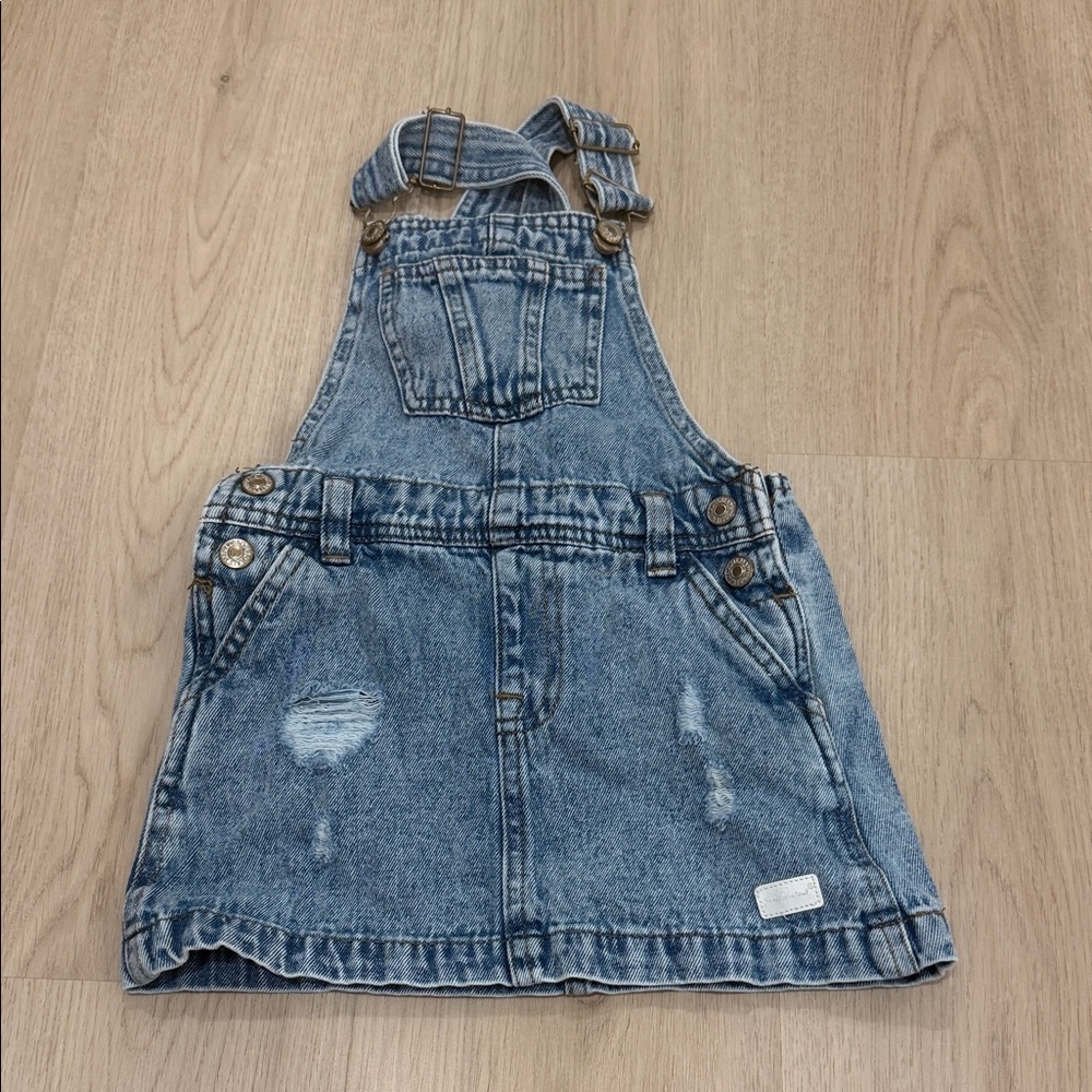 7 for all man kind 4T Denim Overall Skirt in Light Blue